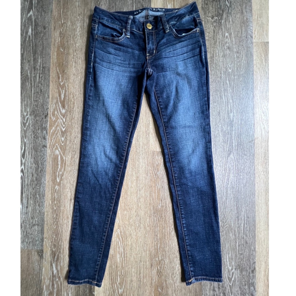 American Eagle Jeggings Womens 4 Dark Wash Super Stretch Skinny Denim‎ Jeans